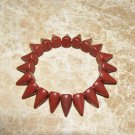 Unisex  Brown Howlite Spike Stretch Bracelet 7.50"