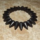Unisex Black Howlite Spike Stretch Bracelet 7.50"