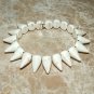 Unisex Natural Howlite Spike Stretch Bracelet 7.50"