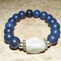 Men's 12 MM Lapis Lazuli with Aquamarine Nugget Bracelet 8.10"