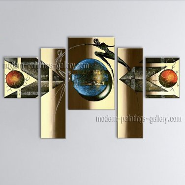 Hand-painted Pentaptych Modern Abstract Painting Wall Art Artwork Pictures