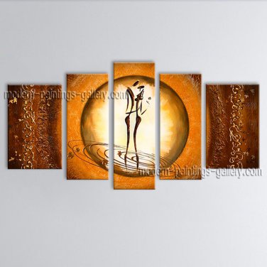 5 Pieces Modern Abstract Painting Wall Art Figure On Canvas Artworks