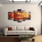 Handmade Pentaptych Modern Abstract Painting Wall Art On Canvas Artworks