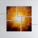 Hand Painted Tetraptych Modern Abstract Painting Wall Art Gallery Wrapped
