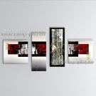 Hand-painted 4 Pieces Modern Abstract Painting Wall Art Oil On Canvas