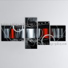 Hand Painted Tetraptych Modern Abstract Painting Wall Art Inner Stretched