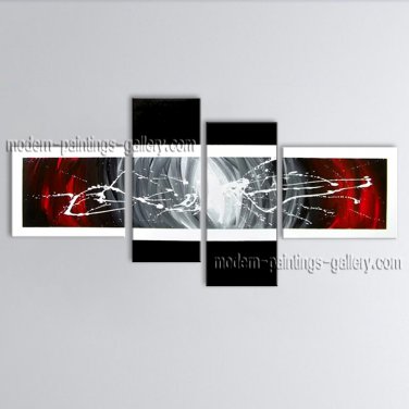 Hand-painted Tetraptych Modern Abstract Painting Wall Art Decoration Ideas