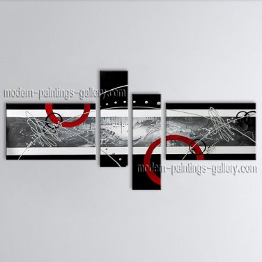 Hand-painted Tetraptych Modern Abstract Painting Wall Art Decoration Ideas