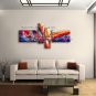 Hand Painted Tetraptych Modern Abstract Painting Wall Art Oil On Canvas