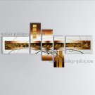 Hand Painted Pentaptych Modern Abstract Painting Wall Art Inner Framed