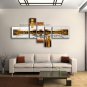 Hand Painted Pentaptych Modern Abstract Painting Wall Art Inner Framed