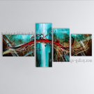 Hand Painted 4 Pieces Modern Abstract Painting Wall Art Interior Design