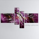 Hand Painted 4 Pieces Modern Abstract Painting Wall Art Inner Framed