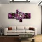Hand Painted 4 Pieces Modern Abstract Painting Wall Art Inner Framed