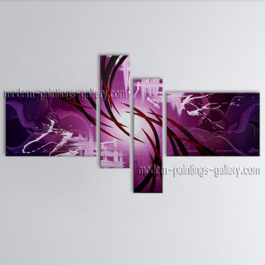 Hand-painted 4 Pieces Modern Abstract Painting Wall Art On Canvas Artworks