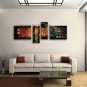 Hand-painted Tetraptych Modern Abstract Painting Wall Art Inner Framed