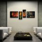 Hand-painted Tetraptych Modern Abstract Painting Wall Art Inner Framed
