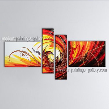 Hand-painted Tetraptych Modern Abstract Painting Wall Art Artwork Images