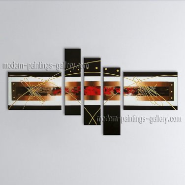 Hand-painted Pentaptych Modern Abstract Painting Wall Art Interior Design