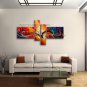 Hand Painted 4 Pieces Modern Abstract Painting Wall Art Decoration Ideas
