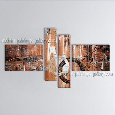 Hand-painted Tetraptych Modern Abstract Painting Wall Art Decoration Ideas