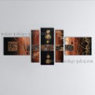 Hand-painted 5 Pieces Modern Abstract Painting Wall Art Inner Stretched