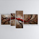 Hand-painted 4 Pieces Modern Abstract Painting Wall Art Inner Framed