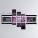 Hand Painted Pentaptych Modern Abstract Painting Wall Art Inner Stretched
