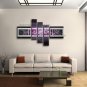 Hand Painted Pentaptych Modern Abstract Painting Wall Art Inner Stretched
