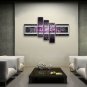 Hand Painted Pentaptych Modern Abstract Painting Wall Art Inner Stretched
