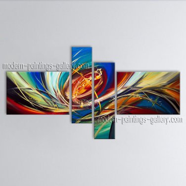 Hand-painted 4 Pieces Modern Abstract Painting Wall Art Contemporary Decor