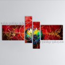 Hand Painted Tetraptych Modern Abstract Painting Wall Art Ready To Hang