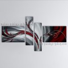 Hand Painted Tetraptych Modern Abstract Painting Wall Art Gallery Wrapped