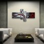 Hand Painted Tetraptych Modern Abstract Painting Wall Art Gallery Wrapped