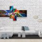 Hand Painted Tetraptych Modern Abstract Painting Wall Art Gallery Wrapped