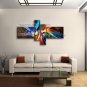 Hand Painted Tetraptych Modern Abstract Painting Wall Art Gallery Wrapped