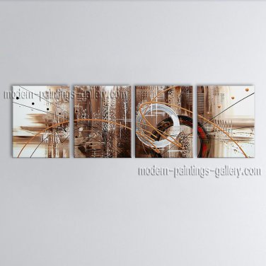 Hand Painted Tetraptych Modern Abstract Painting Wall Art Decoration Ideas