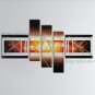 Hand Painted Pentaptych Modern Abstract Painting Wall Art Interior Design