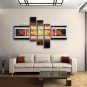 Hand Painted Pentaptych Modern Abstract Painting Wall Art Interior Design
