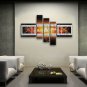 Hand Painted Pentaptych Modern Abstract Painting Wall Art Interior Design
