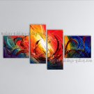 Hand Painted 4 Pieces Modern Abstract Painting Wall Art Artwork Images