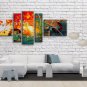 Hand Painted Pentaptych Modern Abstract Painting Wall Art Inner Stretched