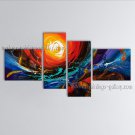 Handmade Tetraptych Modern Abstract Painting Wall Art Contemporary Decor