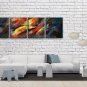 Hand Painted 4 Pieces Modern Abstract Painting Wall Art Inner Framed