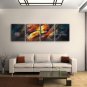 Hand Painted 4 Pieces Modern Abstract Painting Wall Art Inner Framed