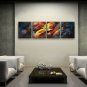 Hand Painted 4 Pieces Modern Abstract Painting Wall Art Inner Framed