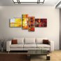 Hand-painted 4 Pieces Modern Abstract Painting Wall Art Inner Stretched