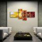 Hand-painted 4 Pieces Modern Abstract Painting Wall Art Inner Stretched