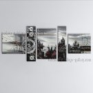 Hand-painted Pentaptych Modern Abstract Painting Wall Art Inner Framed