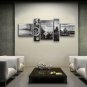 Hand-painted Pentaptych Modern Abstract Painting Wall Art Inner Framed